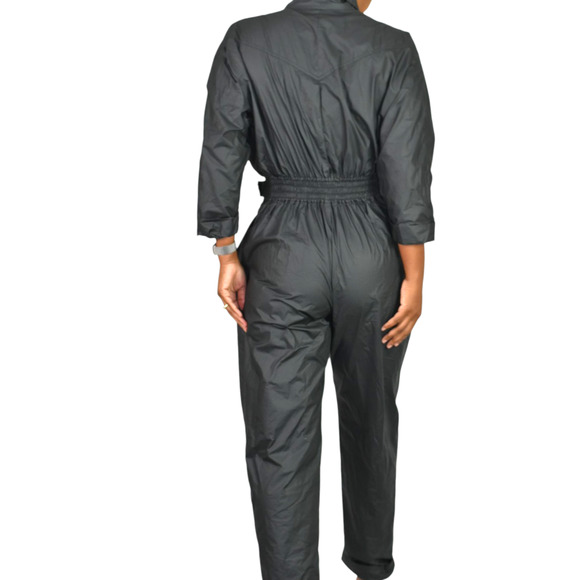 Rebecca Minkoff Jumpsuit Black Parachute Moto Biker Cotton Ripstop Flightsuit XS - Picture 2 of 16